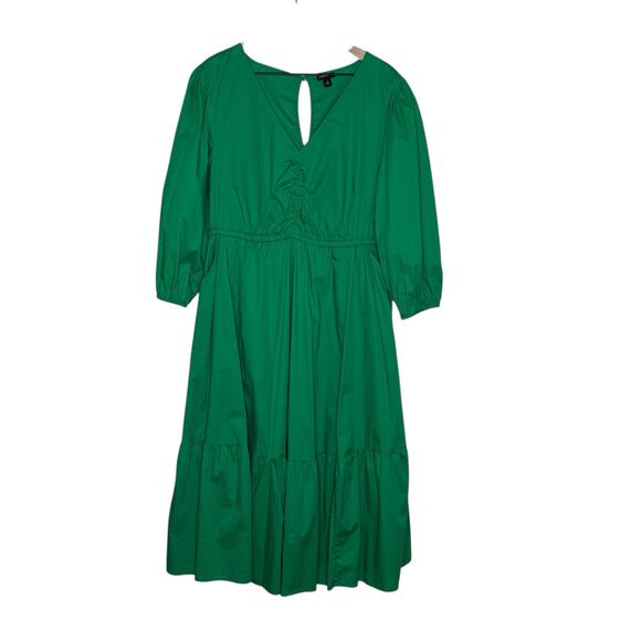 torrid Dresses & Skirts - TORRID Midi Poplin Tiered Jelly Bean Green Dress Size 1X Prairie Cottagecore